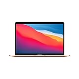 Apple 2020 MacBook Air Laptop M1 Chip, 13' Retina Display, 8 GB RAM, 256 GB SSD Speicher, Beleuchtete Tastatur, FaceTime HD Kamera, Touch ID, Gold