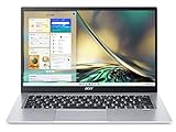 Acer Swift 1 (SF114-34-P07A) Ultrabook / Laptop | 14 FHD Display | Intel Pentium N6000 | 8 GB RAM | 256 GB SSD | Intel UHD Graphics | Windows 11 | QWERTZ Tastatur | silber